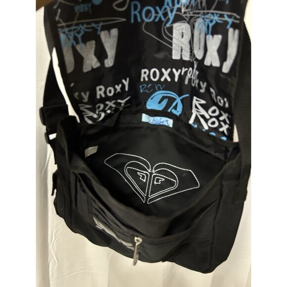 Roxy Y2k Vintage Messenger Bag Crossbody Black Blue Sling Surf - Picture 4 of 5